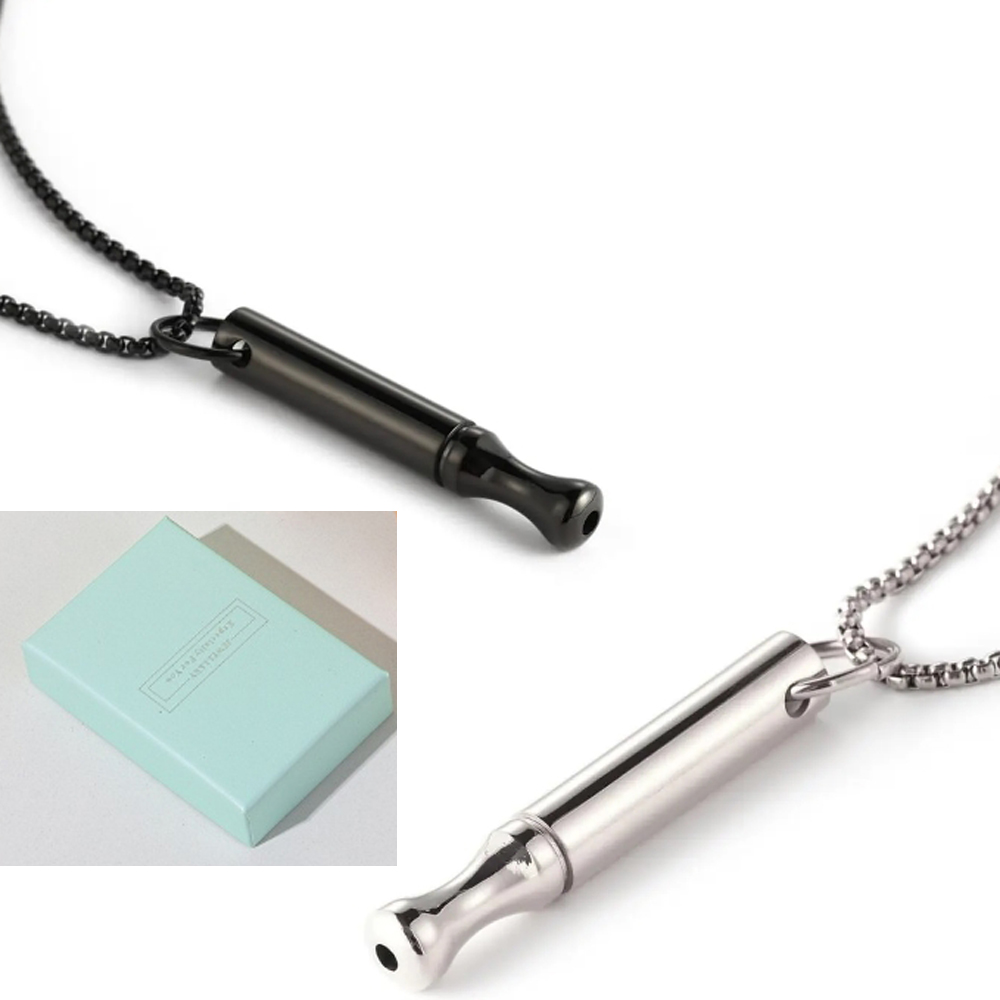 Accessories For Vaping - Titanium Steel Breathing Necklace for Anxiety