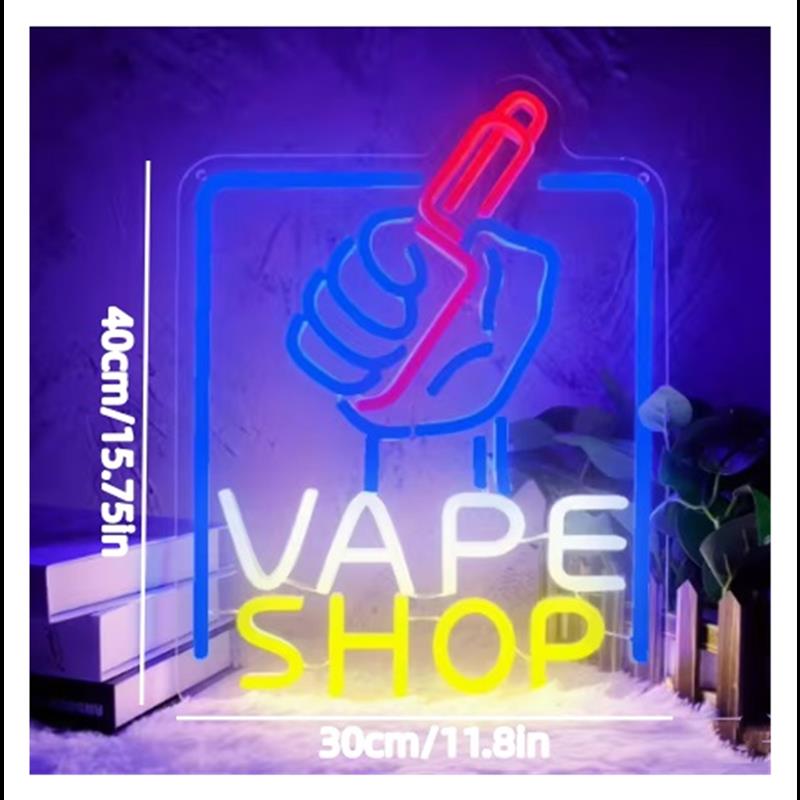 Vape Shop Neon Sign Hand Holdi - огляд і ціна Vaping Store