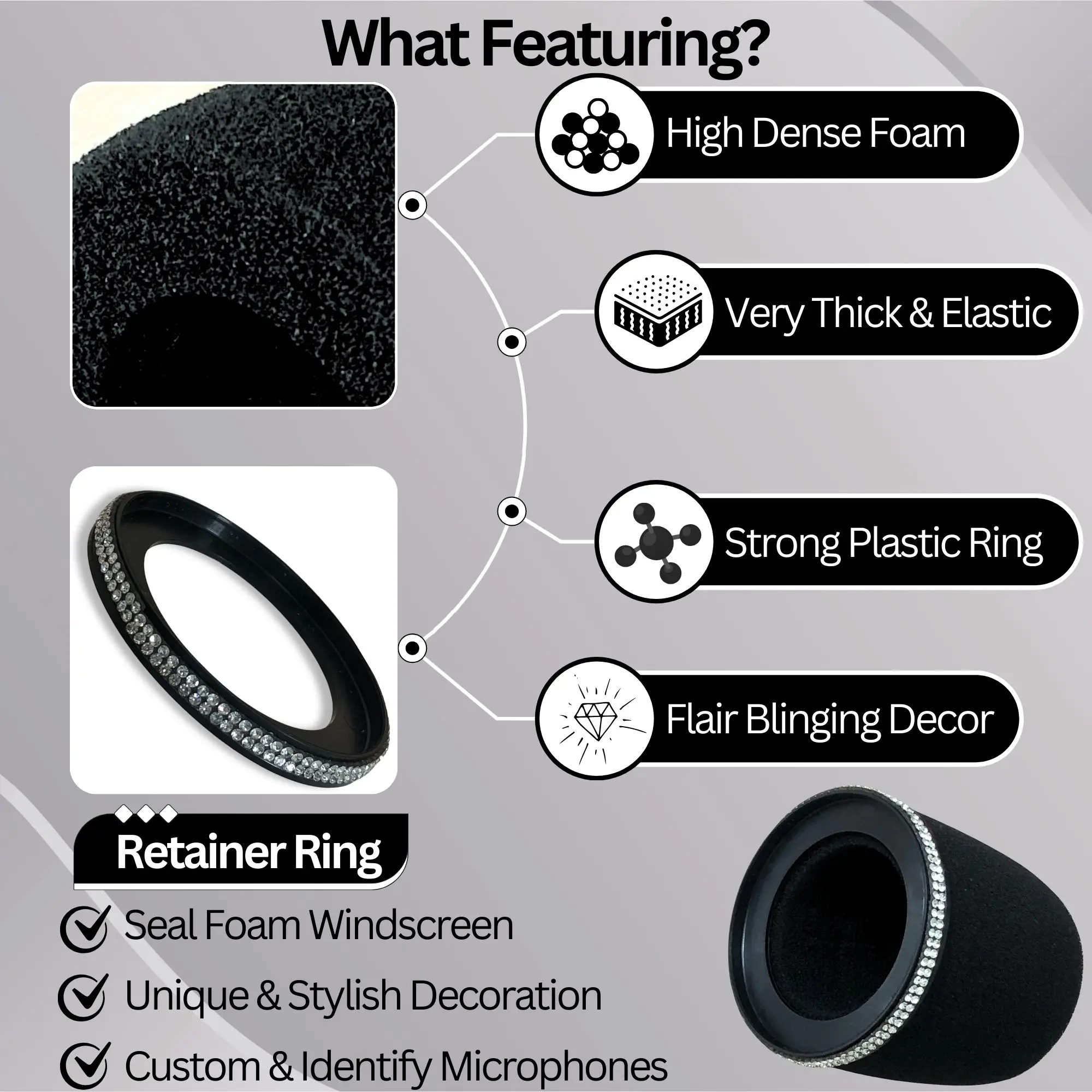 Sparkly MV7 Foam Pop Filter fo - огляд і ціна Shure Mic Sm7B