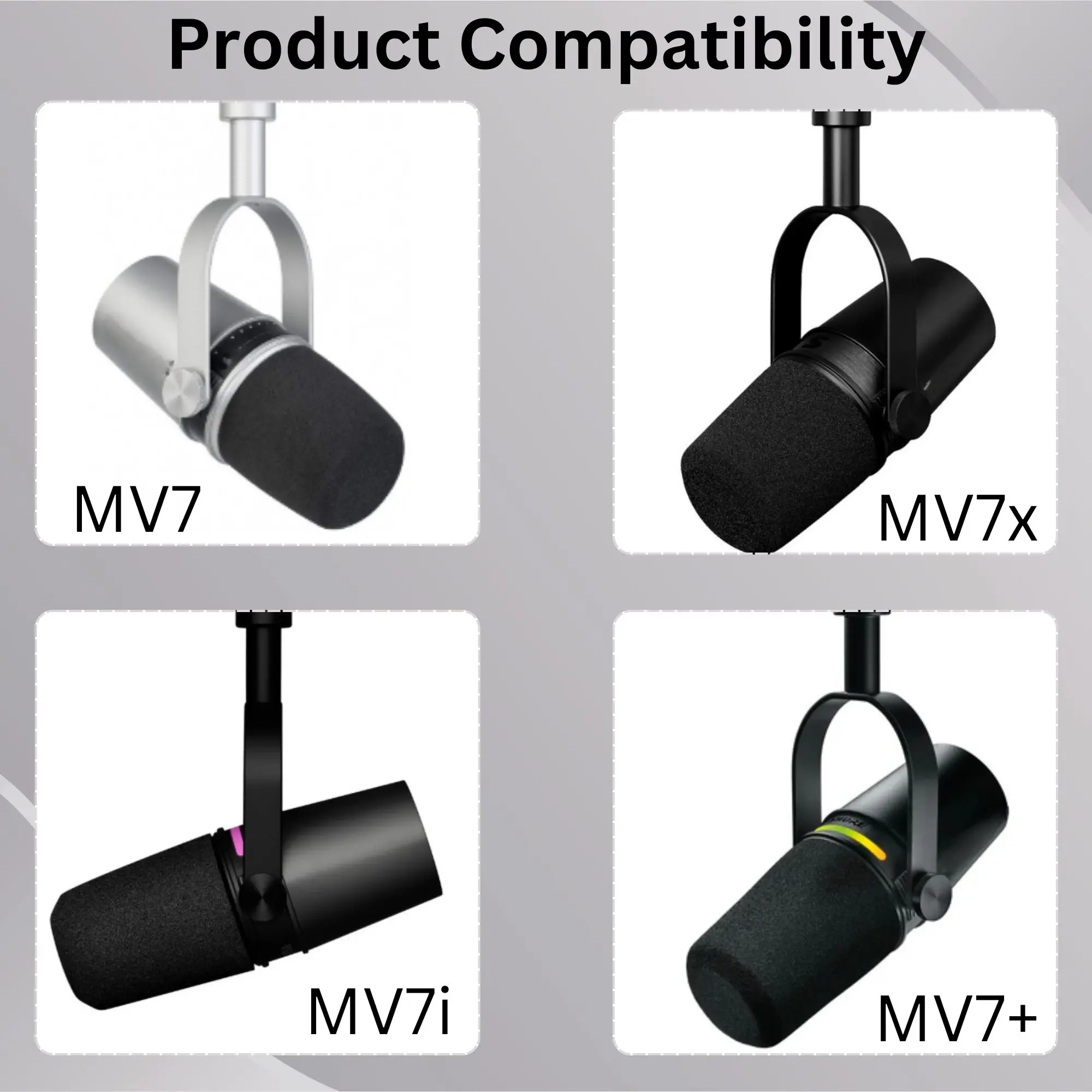 Sparkly MV7 Foam Pop Filter fo - огляд і ціна Shure Mic Sm7B