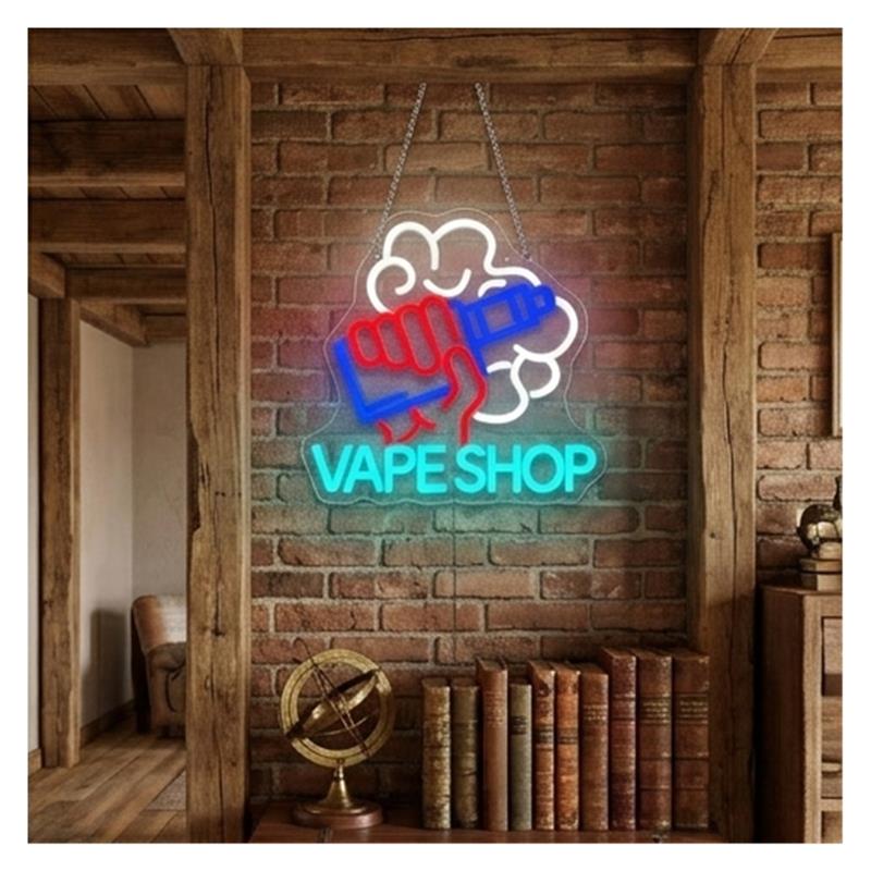 Vape Shop Neon Sign Hand Holdi - огляд і ціна Vaping Store